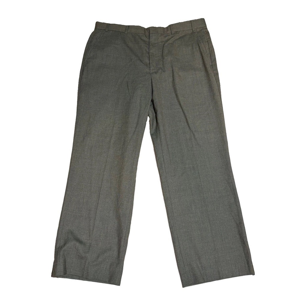 Vintage LL Bean wool‎ trouser Size 38 Straight Worsted Olive Green Made in USA